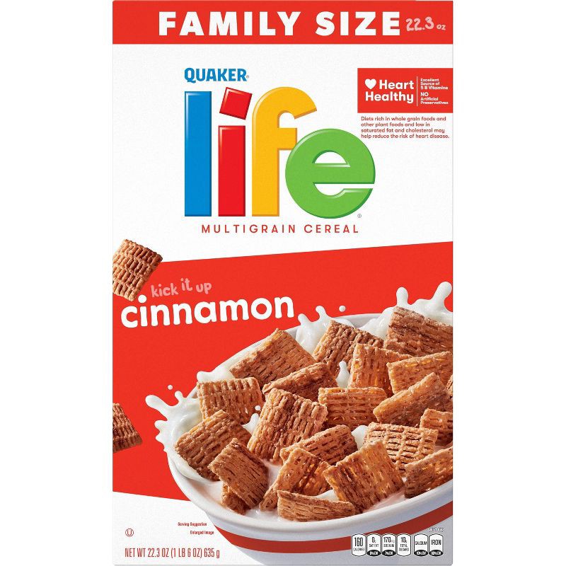 slide 2 of 6, Quaker Life Cinnamon Family Size Cereal - 22.3oz, 22.3 oz