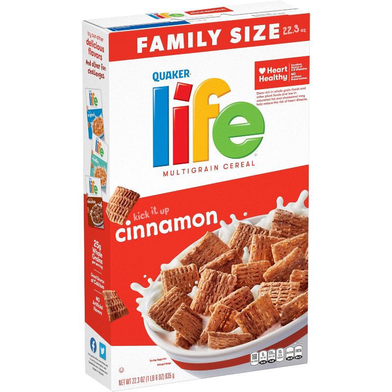 slide 1 of 6, Quaker Life Cinnamon Family Size Cereal - 22.3oz, 22.3 oz