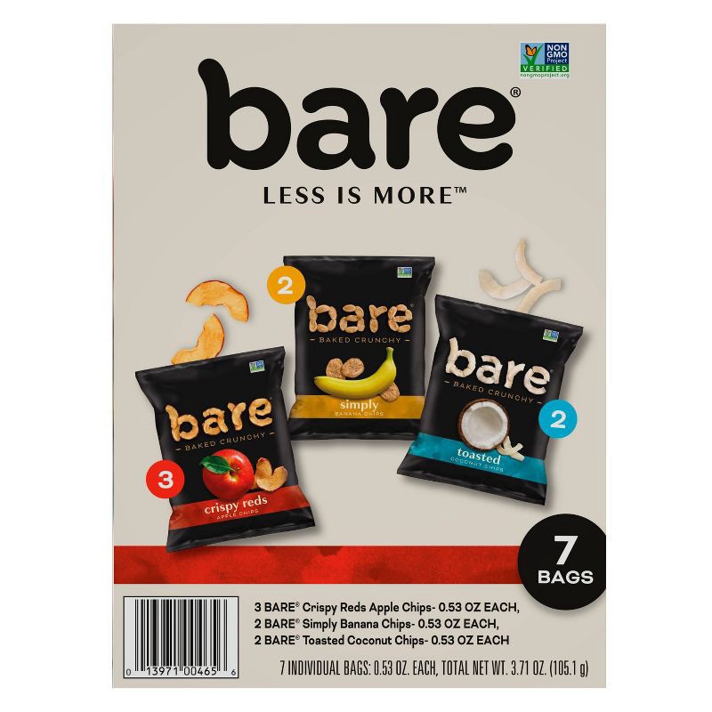 slide 2 of 10, Bare Fruit Bare Apple Banana Coconut Chips Varity Pack - 7ct, 7 ct