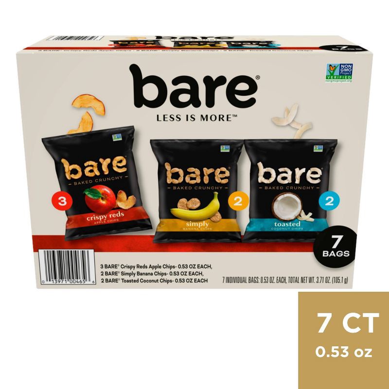 slide 1 of 10, Bare Fruit Bare Apple Banana Coconut Chips Varity Pack - 7ct, 7 ct