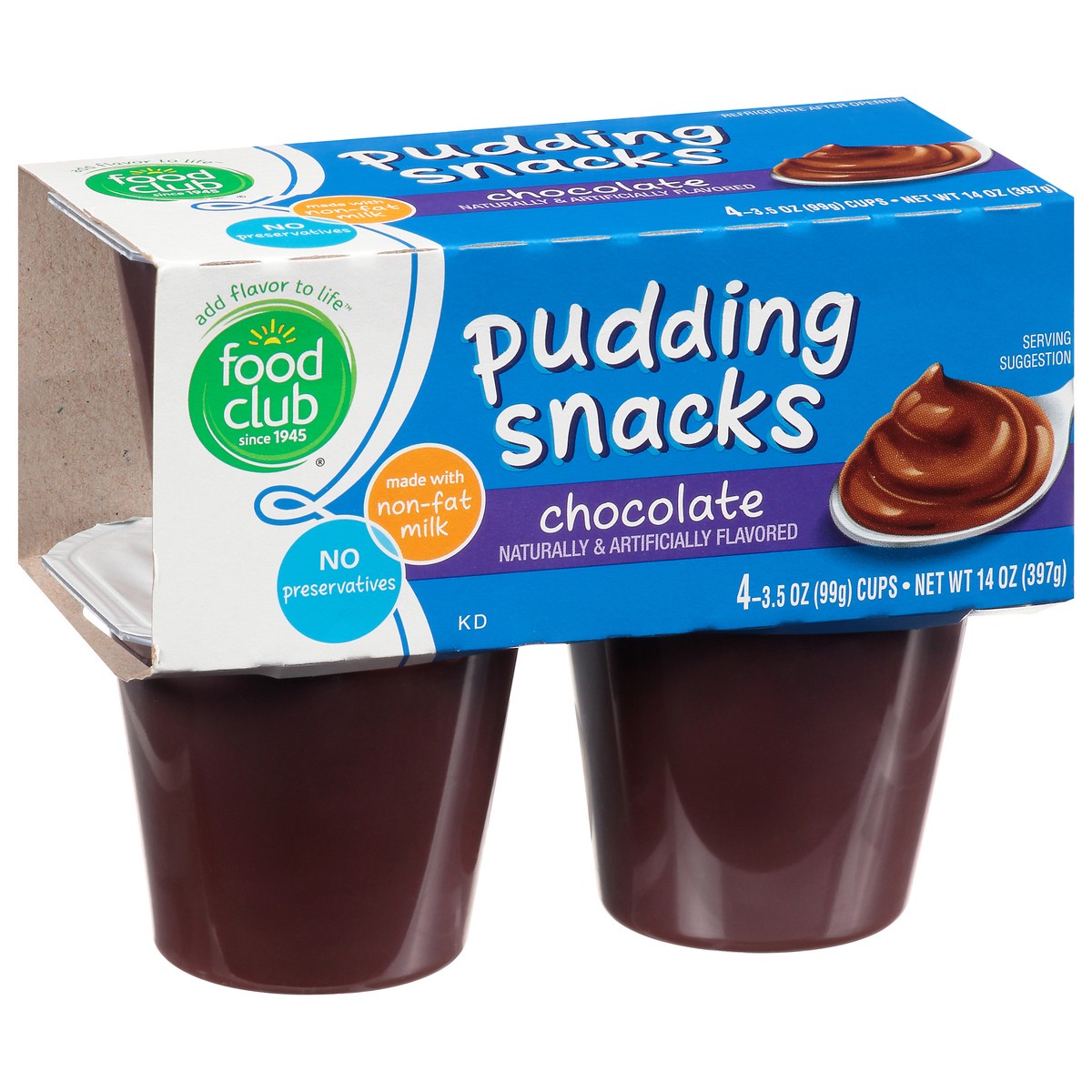 slide 7 of 9, Food Club Chocolate Pudding Snacks 4 ea, 4 ct