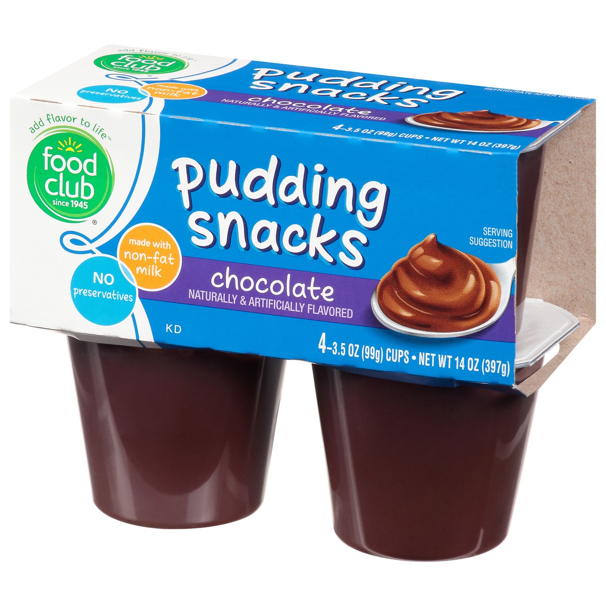 slide 3 of 9, Food Club Chocolate Pudding Snacks 4 ea, 4 ct