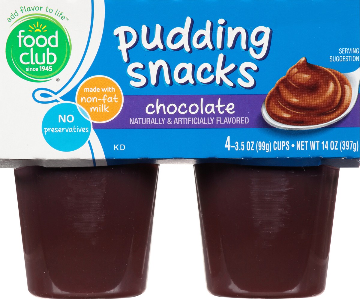 slide 4 of 9, Food Club Chocolate Pudding Snacks 4 ea, 4 ct