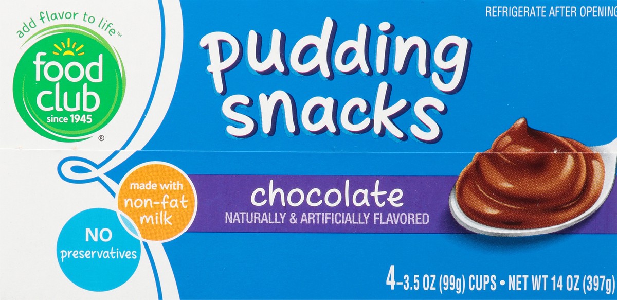 slide 9 of 9, Food Club Chocolate Pudding Snacks 4 ea, 4 ct
