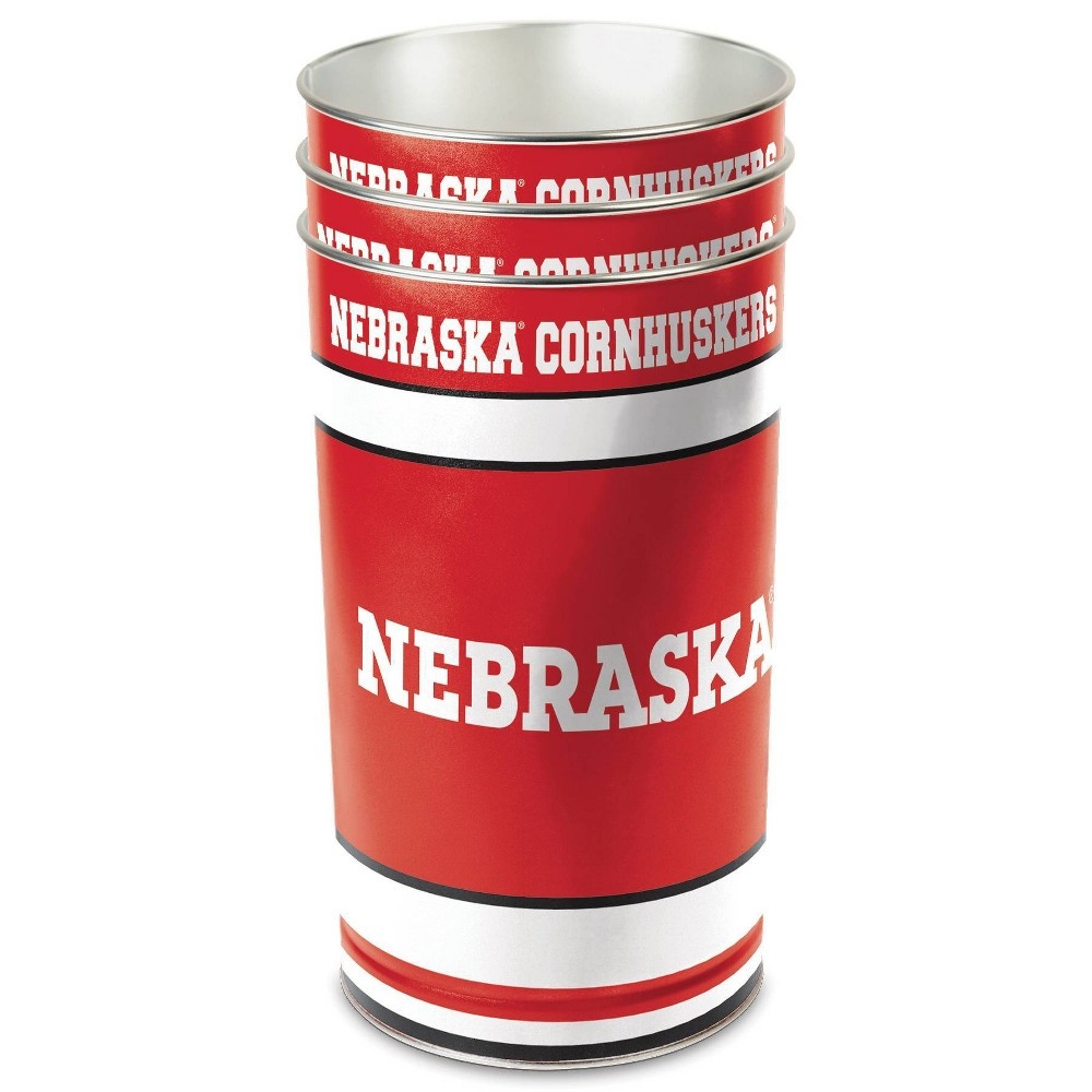 slide 3 of 3, NCAA Nebraska Cornhuskers Tin Trash Can, 1 ct