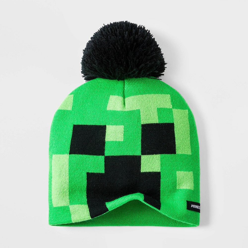 slide 2 of 3, Boys' Minecraft Creeper Beanie, 1 ct