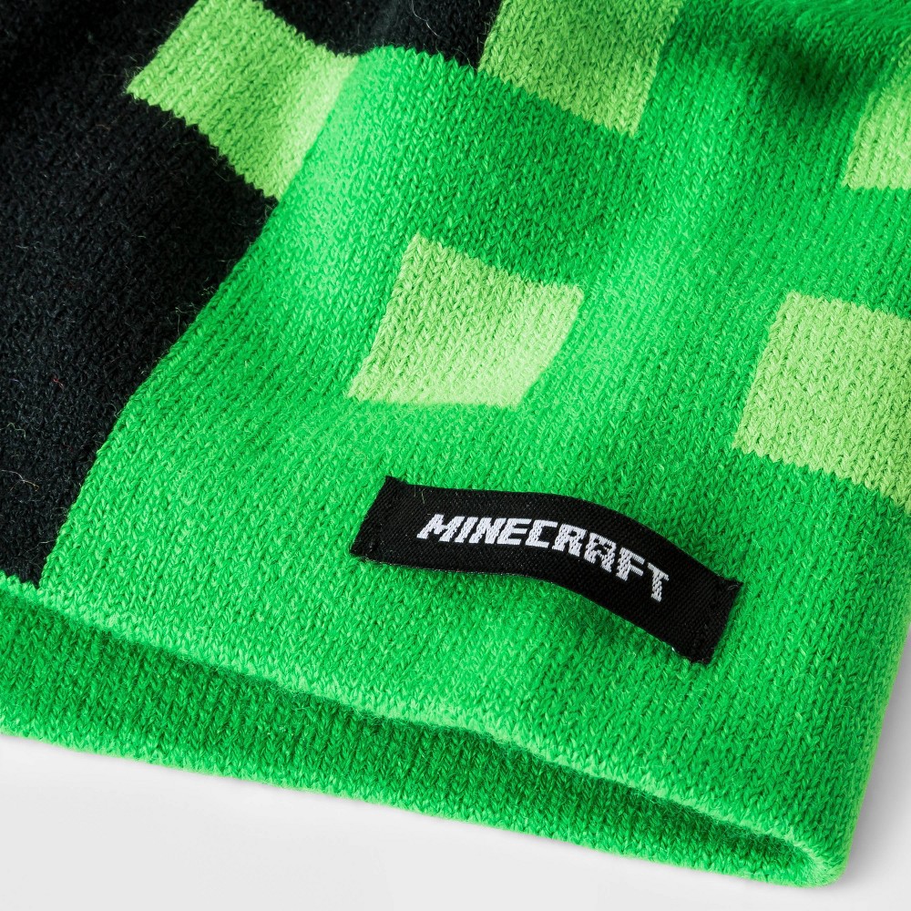 slide 3 of 3, Boys' Minecraft Creeper Beanie, 1 ct