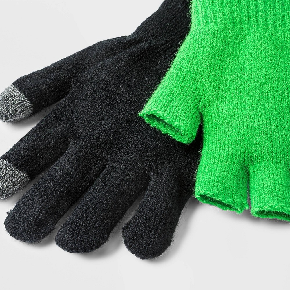 slide 3 of 3, Boys' Minecraft 2-Layer Gloves, 1 ct