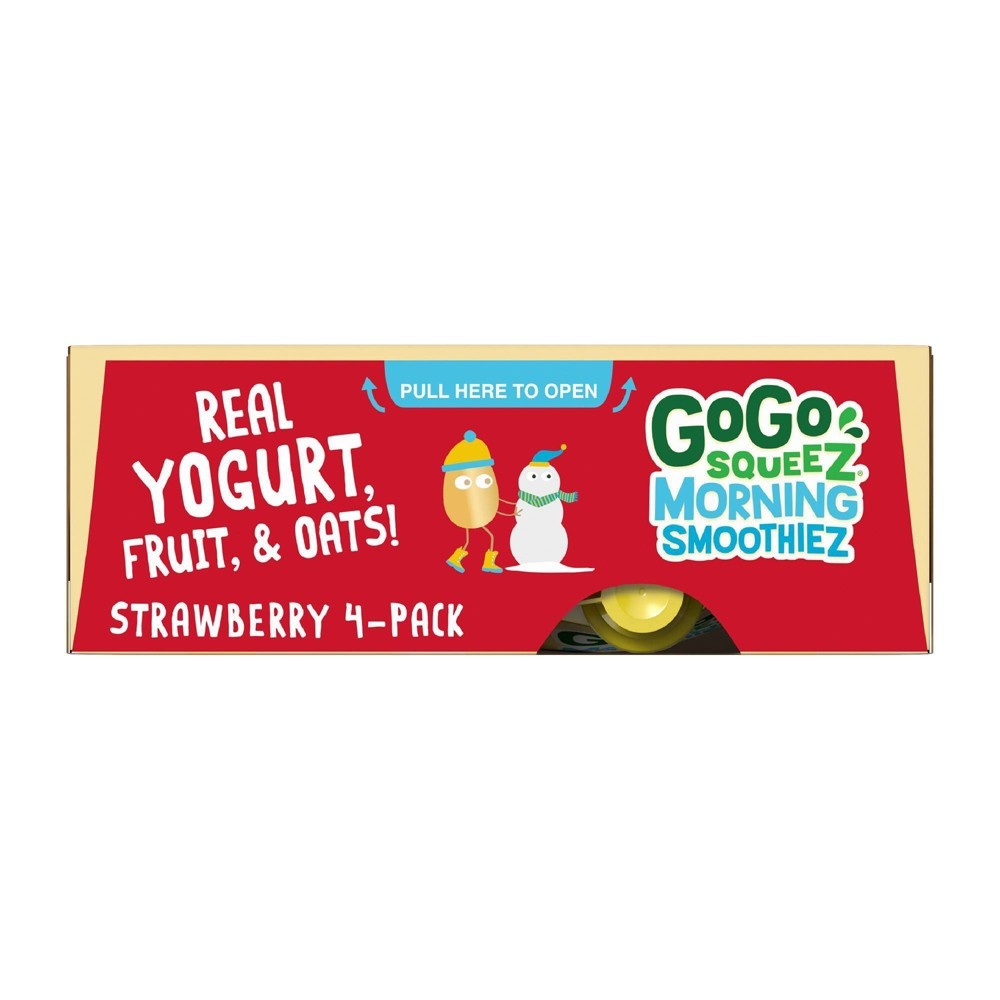 slide 5 of 10, GoGo Squeeze Morning Smoothie - Strawberry - 3oz/4ct, 4 ct; 3 oz