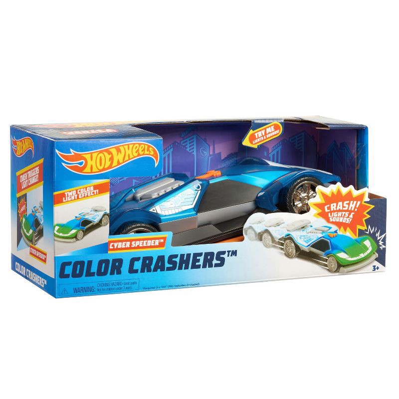 slide 5 of 5, Hot Wheels Color Crashers Cyber Speeder Motorized Toy Vehicle, 1 ct