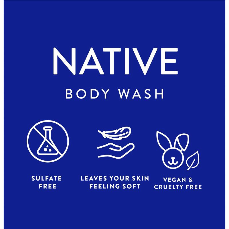 slide 4 of 9, Native Sulfate Free Body Wash - Coconut & Vanilla - 36 fl oz, 36 fl oz