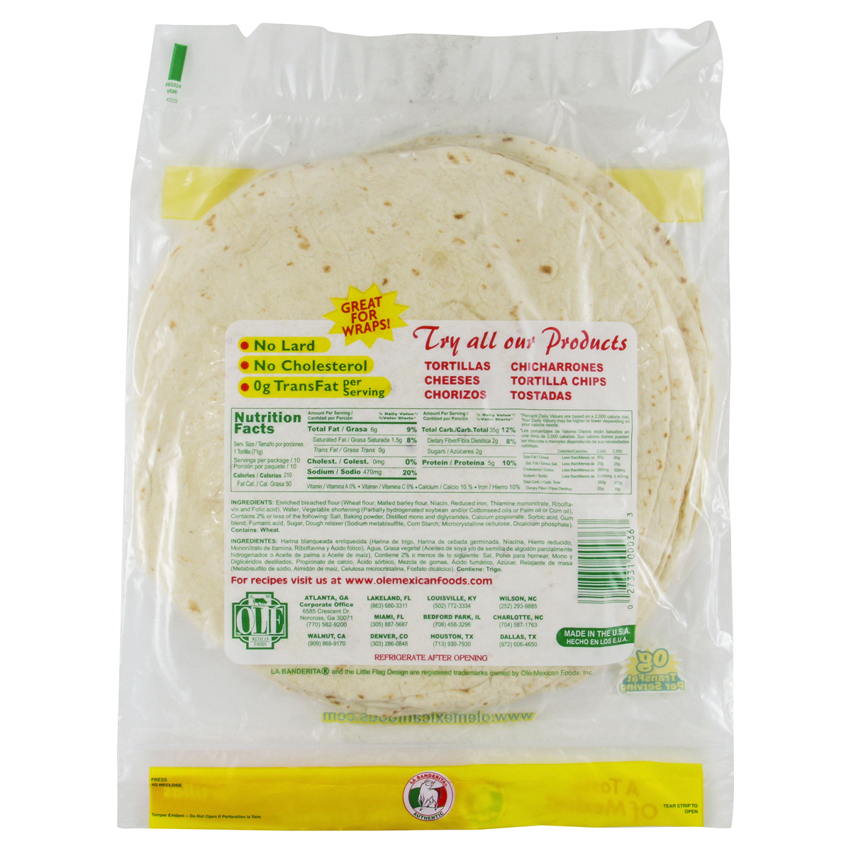 La Banderita Extra Large Burrito Flour Tortillas 10 ct Shipt