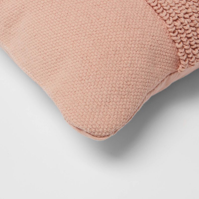 slide 3 of 4, Modern Tufted Square Throw Pillow Blush - Threshold™, 1 ct