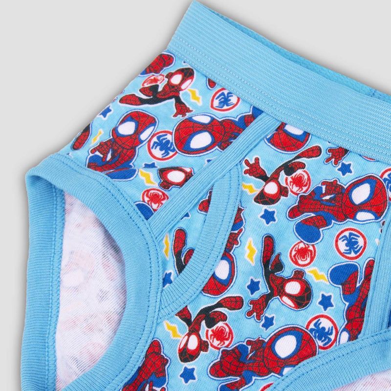 slide 5 of 6, Toddler Boys' Marvel Spider-Man 7pk Underwear 4T: Classic Pattern, Full Waistband Elastic, 100% Cotton, 7 ct