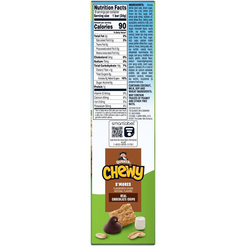 slide 4 of 8, Quaker Chewy S'mores Granola Snack Bars - 15.2oz/18ct, 15.2 oz, 18 ct