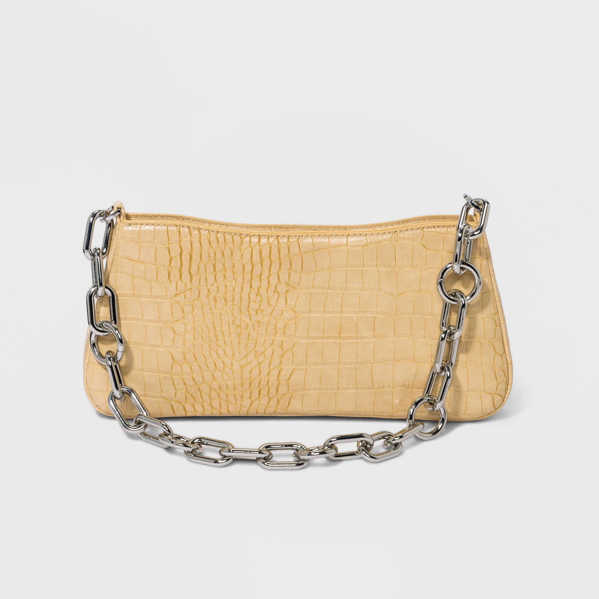 slide 1 of 3, Alligator Print Shoulder Handbag - A New Day Yellow, 1 ct