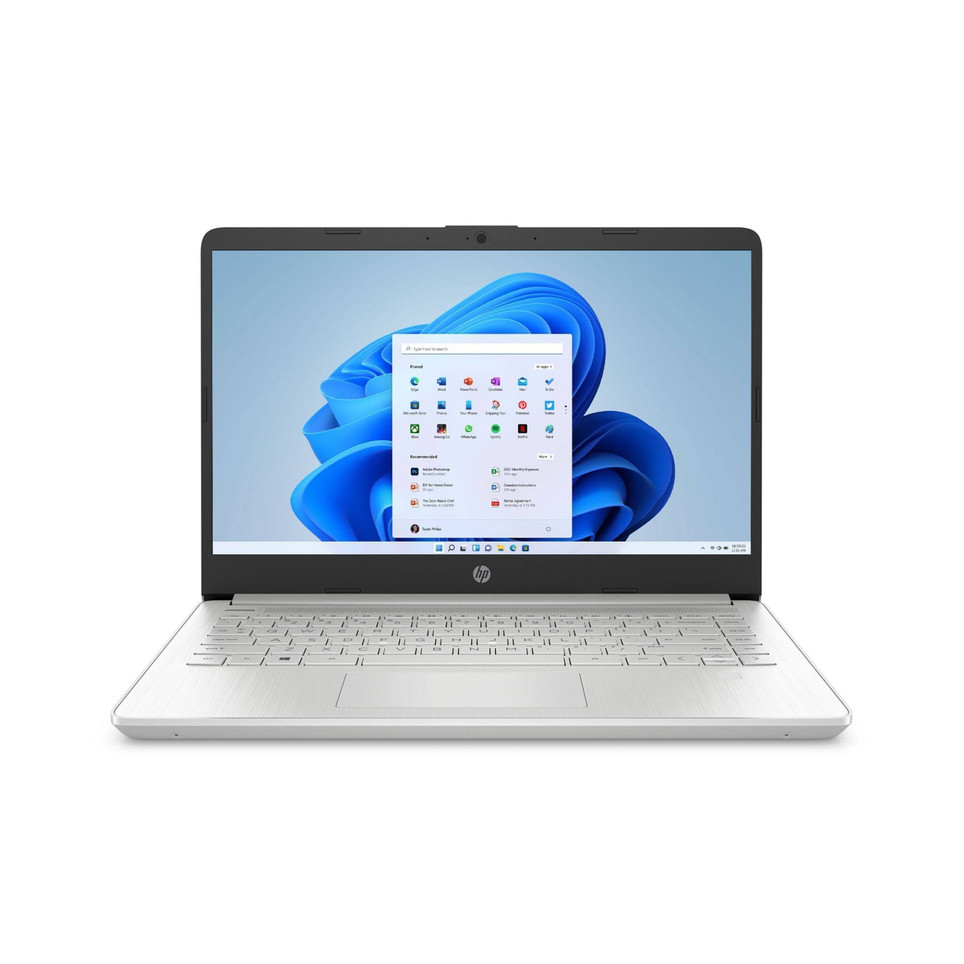 slide 1 of 8, HP Inc. HP 14" Laptop with Windows Home in S mode - Intel Core i3 11th Gen Processor - 4GB RAM Memory - 128GB SSD Storage - Silver (14-dq2031tg), 1 ct