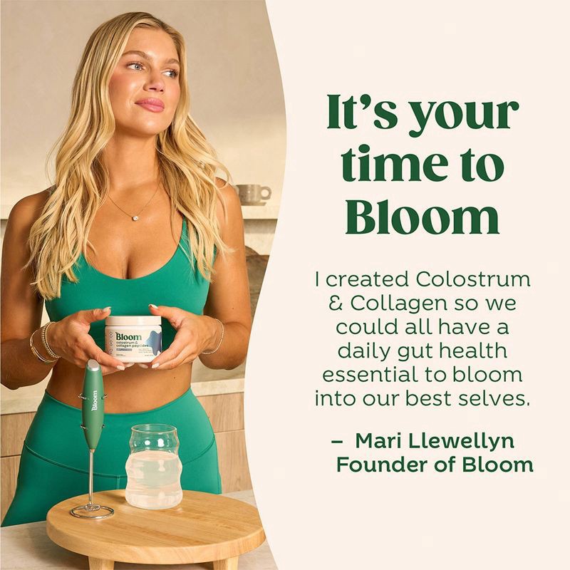 slide 5 of 7, BLOOM NUTRITION Colostrum & Collagen Peptides Powder - Strawberries & Cream - 25ct, 25 ct