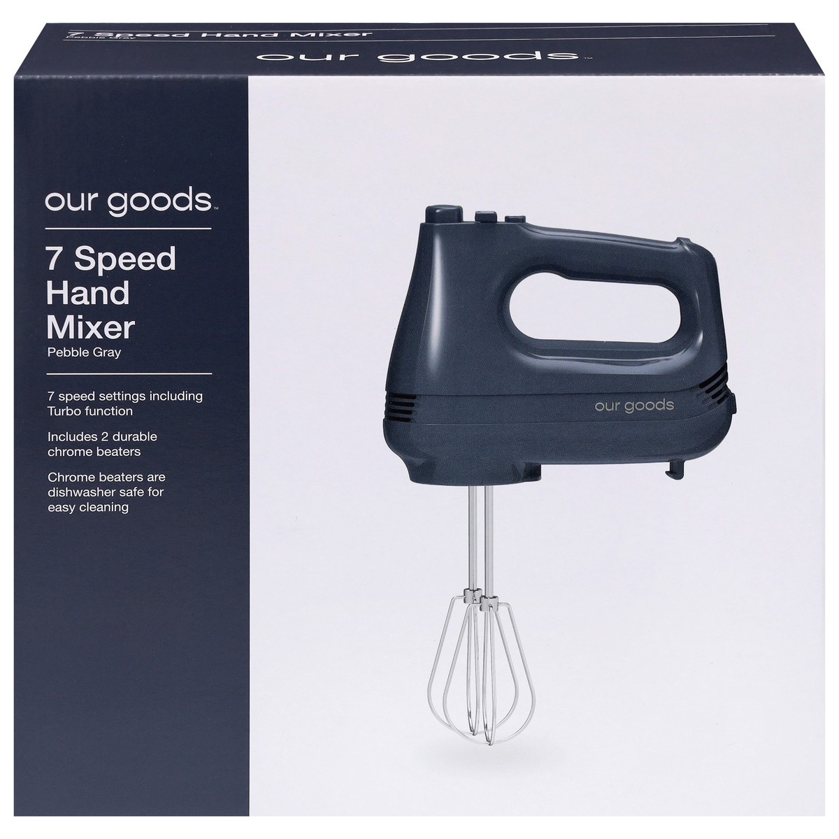 slide 1 of 11, Our Goods Pebble Gray 7 Speed Hand Mixer 1 Each, 1 ct