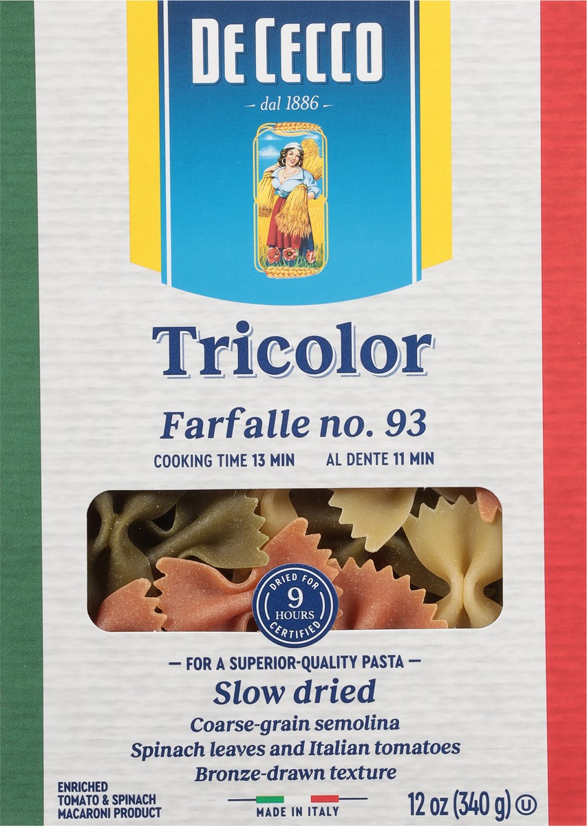 slide 6 of 14, De Cecco No. 93 Tricolor Farfalle 12 oz, 12 oz