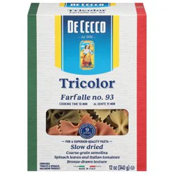 De Cecco No. 93 Tricolor Farfalle - 12 oz