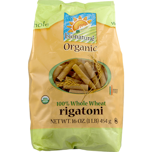 slide 4 of 9, bionaturae Rigatoni, 100% Whole Wheat, 16 oz
