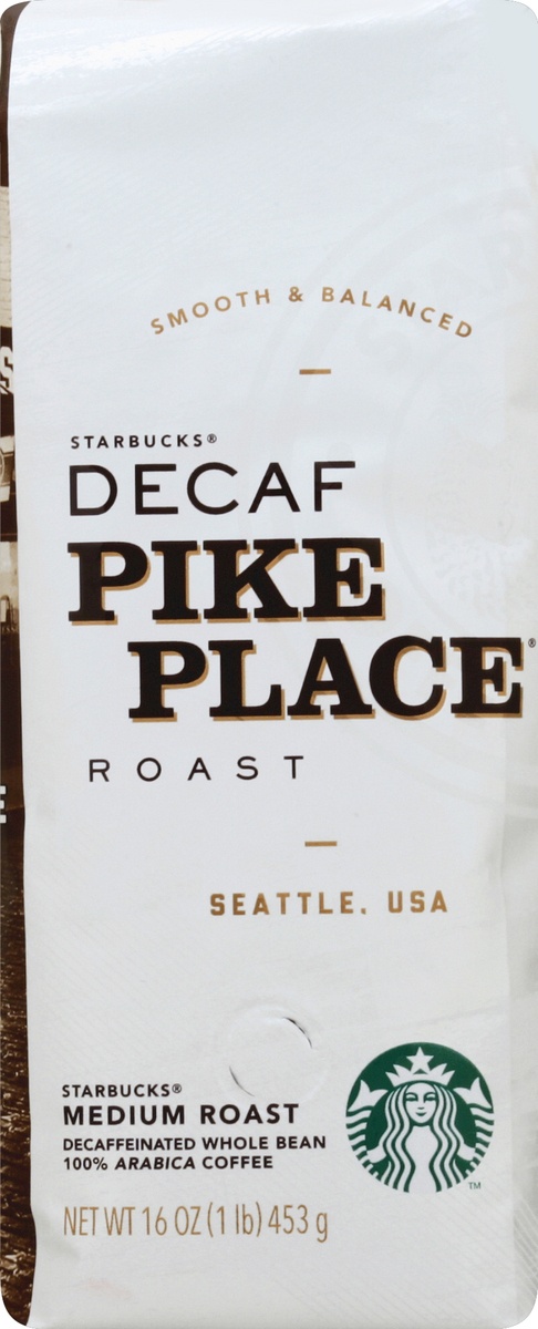 slide 3 of 4, Starbucks Decaf Pike Place Medium Roast Decaffeinated Whole Bean Coffee - 16 oz, 16 oz