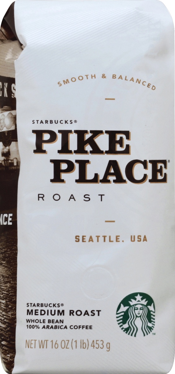 slide 2 of 4, Starbucks Pike Place Medium Roast Whole Bean Coffee, 16 oz