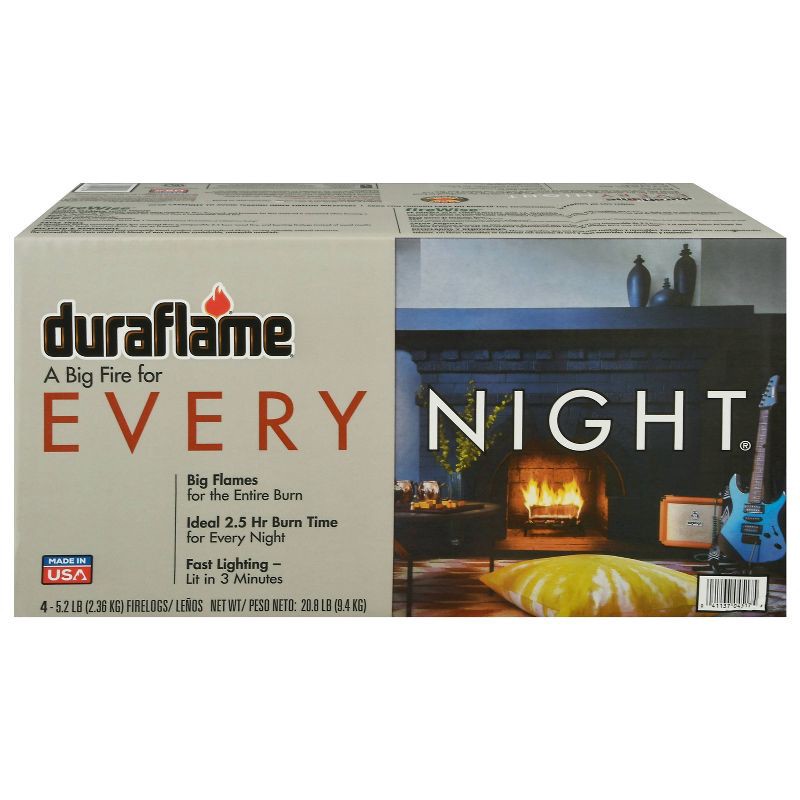 slide 2 of 9, Duraflame 4pk 5.2lbs Every Night Firelogs, 4 ct, 5.2 lb