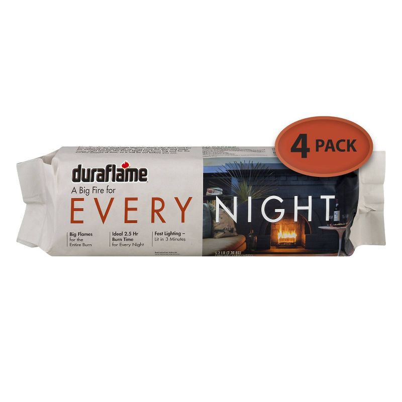 slide 6 of 9, Duraflame 4pk 5.2lbs Every Night Firelogs, 4 ct, 5.2 lb
