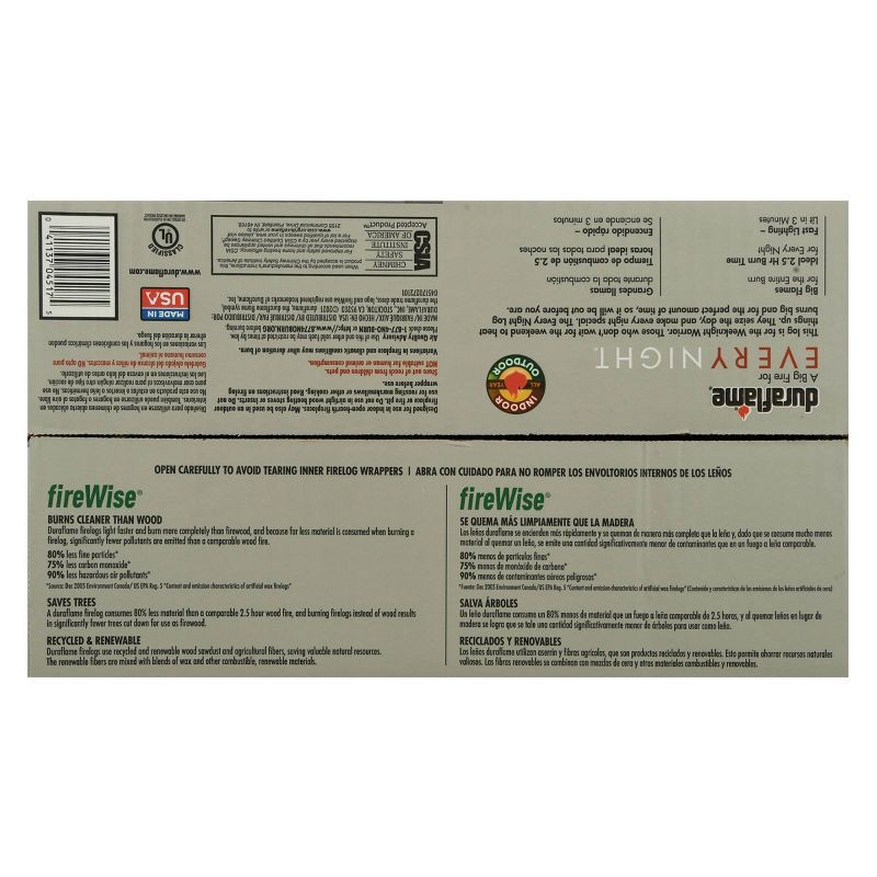 slide 7 of 9, Duraflame 4pk 5.2lbs Every Night Firelogs, 4 ct, 5.2 lb