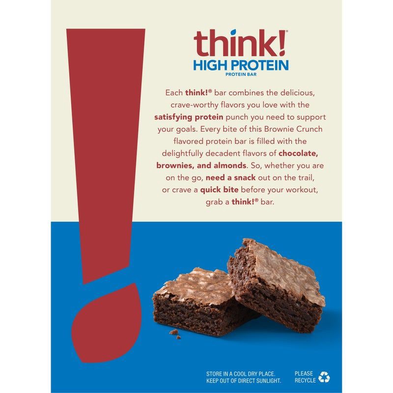 slide 2 of 9, think! Brownie Crunch High Protein Bars - 20g Protein - 12ct, 20 gram, 12 ct