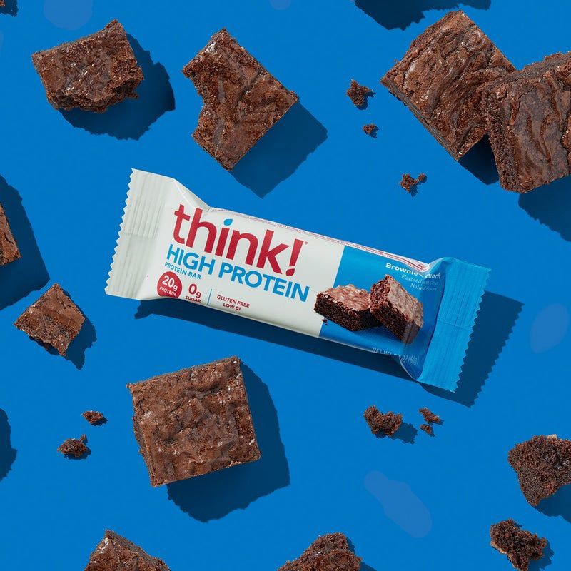 slide 3 of 8, think! High Protein Brownie Crunch Bars - 12pk, 12 ct