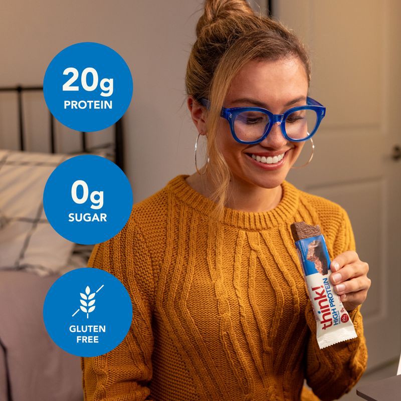 slide 5 of 9, think! Brownie Crunch High Protein Bars - 20g Protein - 12ct, 20 gram, 12 ct
