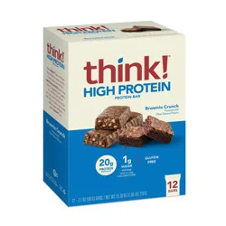 think! Brownie Crunch High Protein Bars - 20g Protein - 12ct