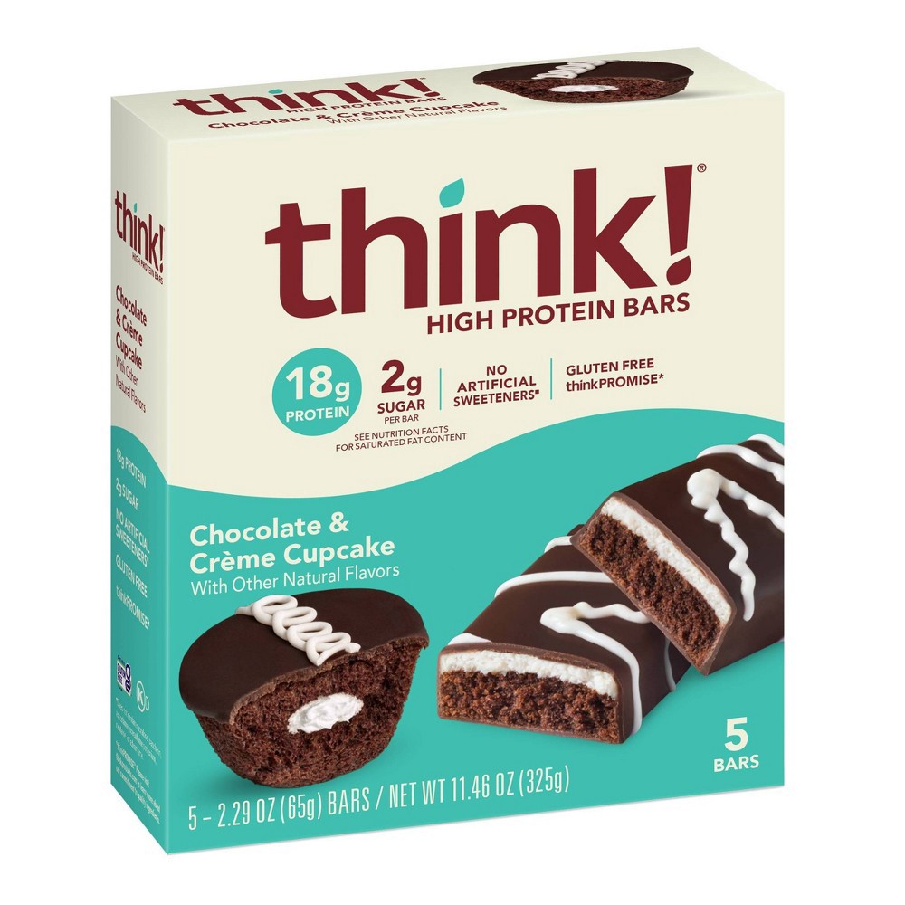 slide 2 of 3, thinkThin Think! High Protein Chocolate Cupcake - 5pk, 5 ct