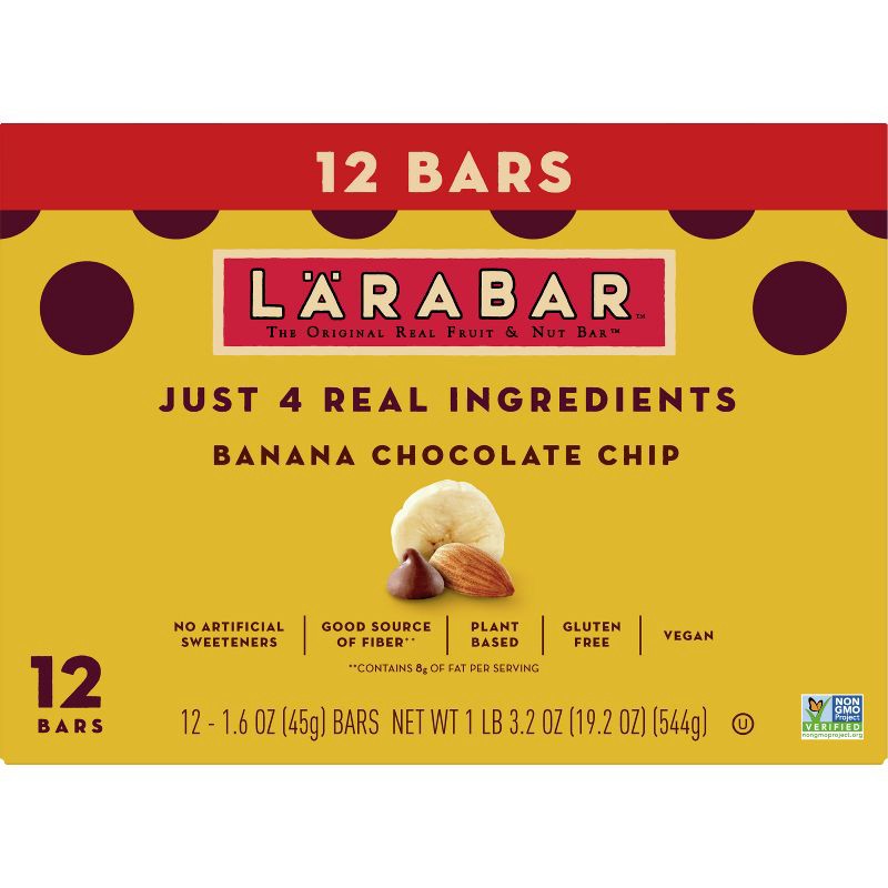 slide 2 of 7, Larabar Banana Chocolate Chip - 12ct, 12 ct
