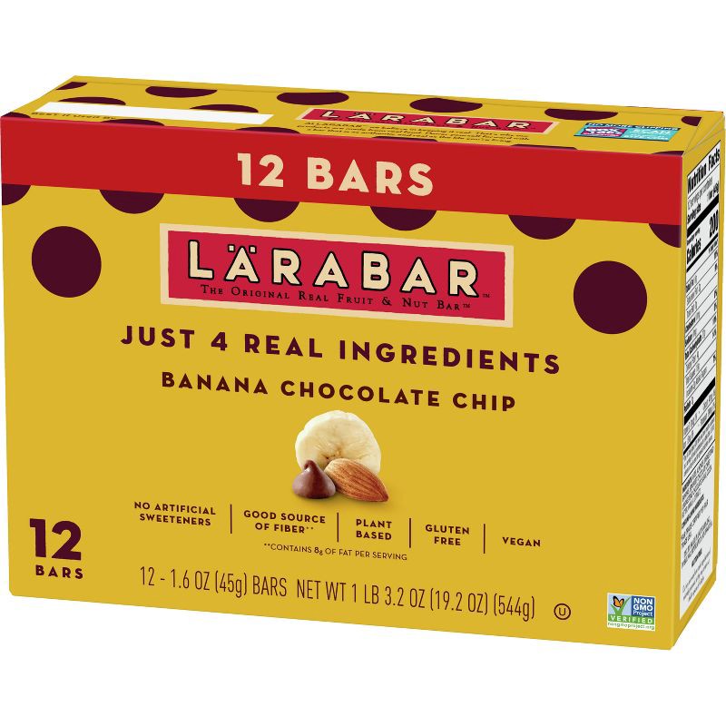 slide 3 of 7, Larabar Banana Chocolate Chip - 12ct, 12 ct
