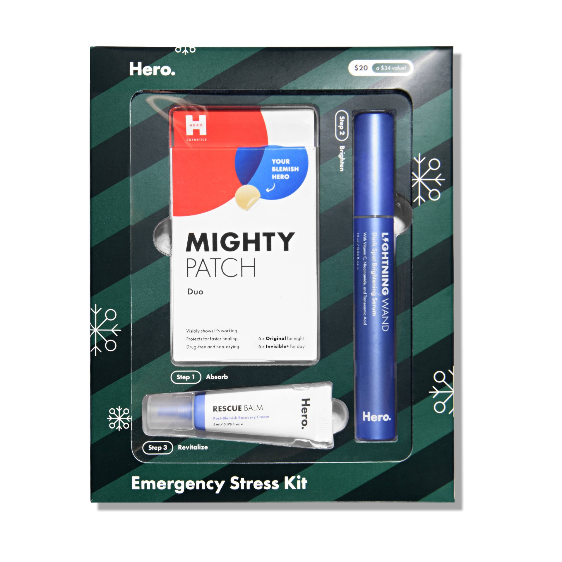 slide 1 of 8, Hero Cosmetics Emergency Stress Gift Set, 3 ct