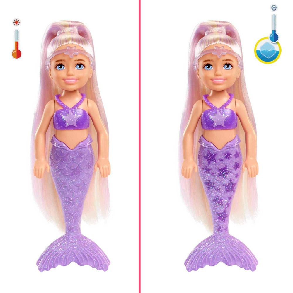 slide 5 of 6, Barbie Chelsea Color Reveal Rainbow Mermaid Doll, 1 ct