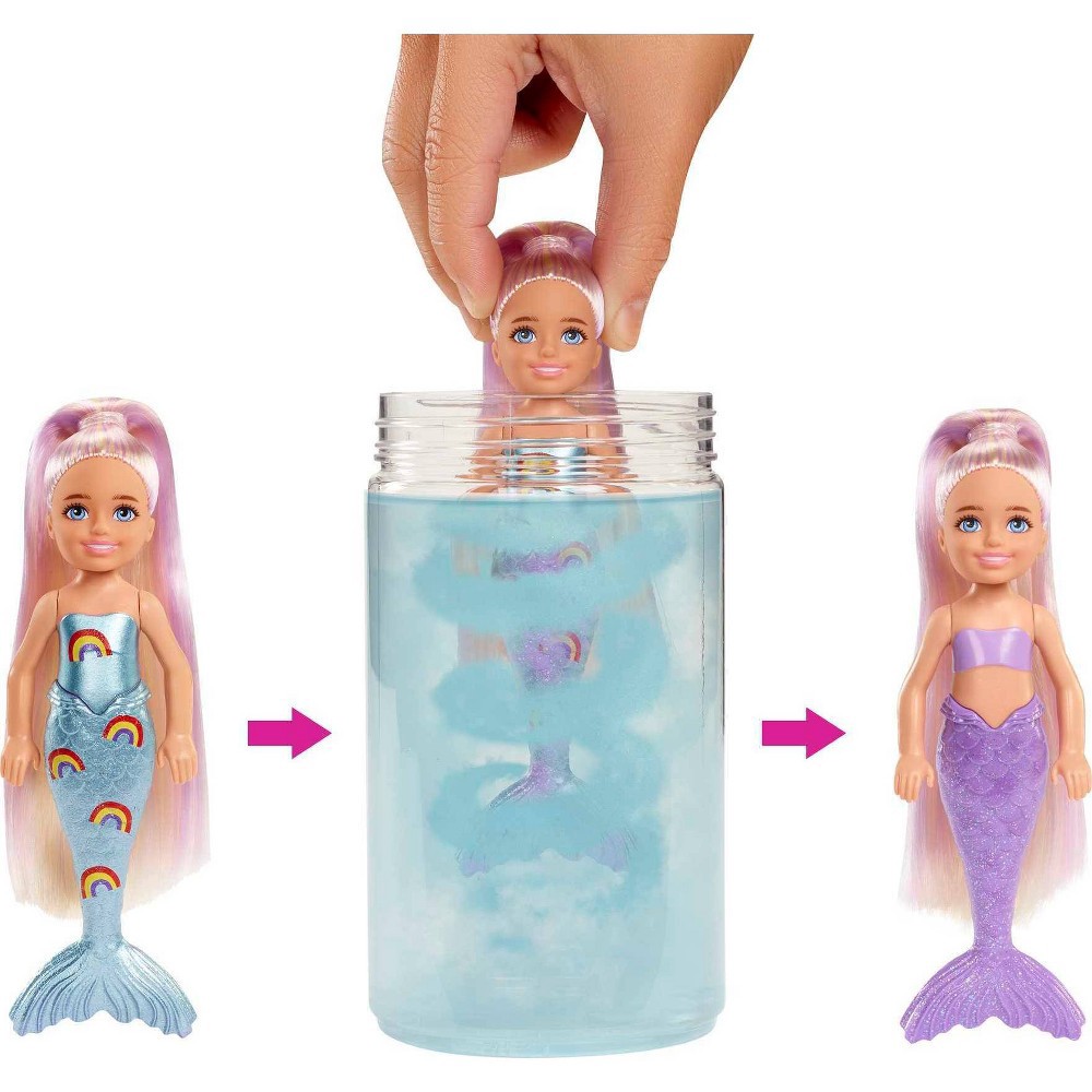 slide 3 of 6, Barbie Chelsea Color Reveal Rainbow Mermaid Doll, 1 ct