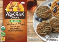 slide 1 of 1, Hip Chick Farms Organic Chicken & Maple Breakfast Sausage Patties, 7 oz