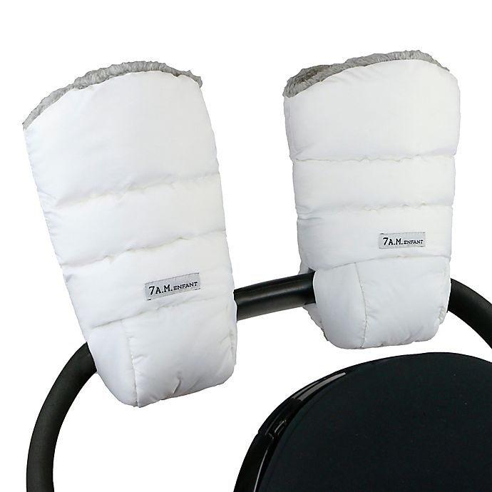 slide 1 of 1, 7AM Enfant Warmmuff Stroller Gloves with Plush Lining - White, 1 ct