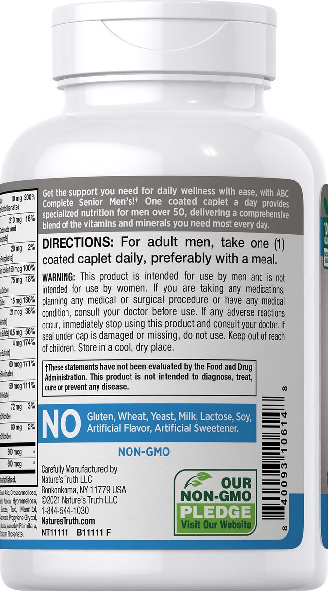slide 4 of 6, Nature's Truth ABC Complete Senior Men's Multivitamin, 100 ct