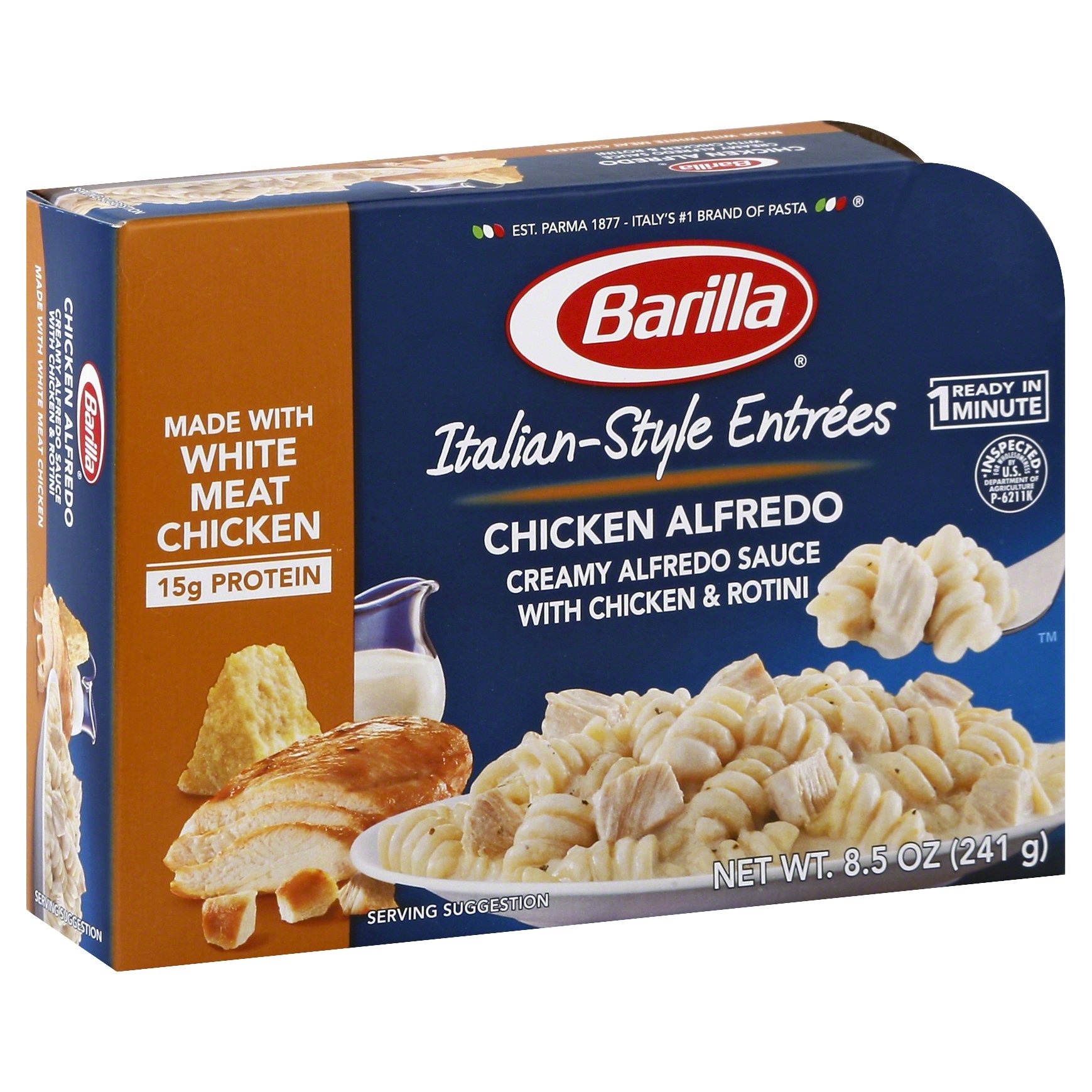 slide 1 of 1, Barilla Italian-Style Entrees Chicken Alfredo, 8.5 oz