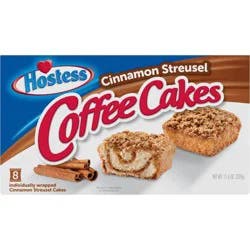 HOSTESS Coffee Cakes, Cinnamon Coffee Cake, Topped with Streusel, Individually Wrapped, 8 Count , 11.6 oz