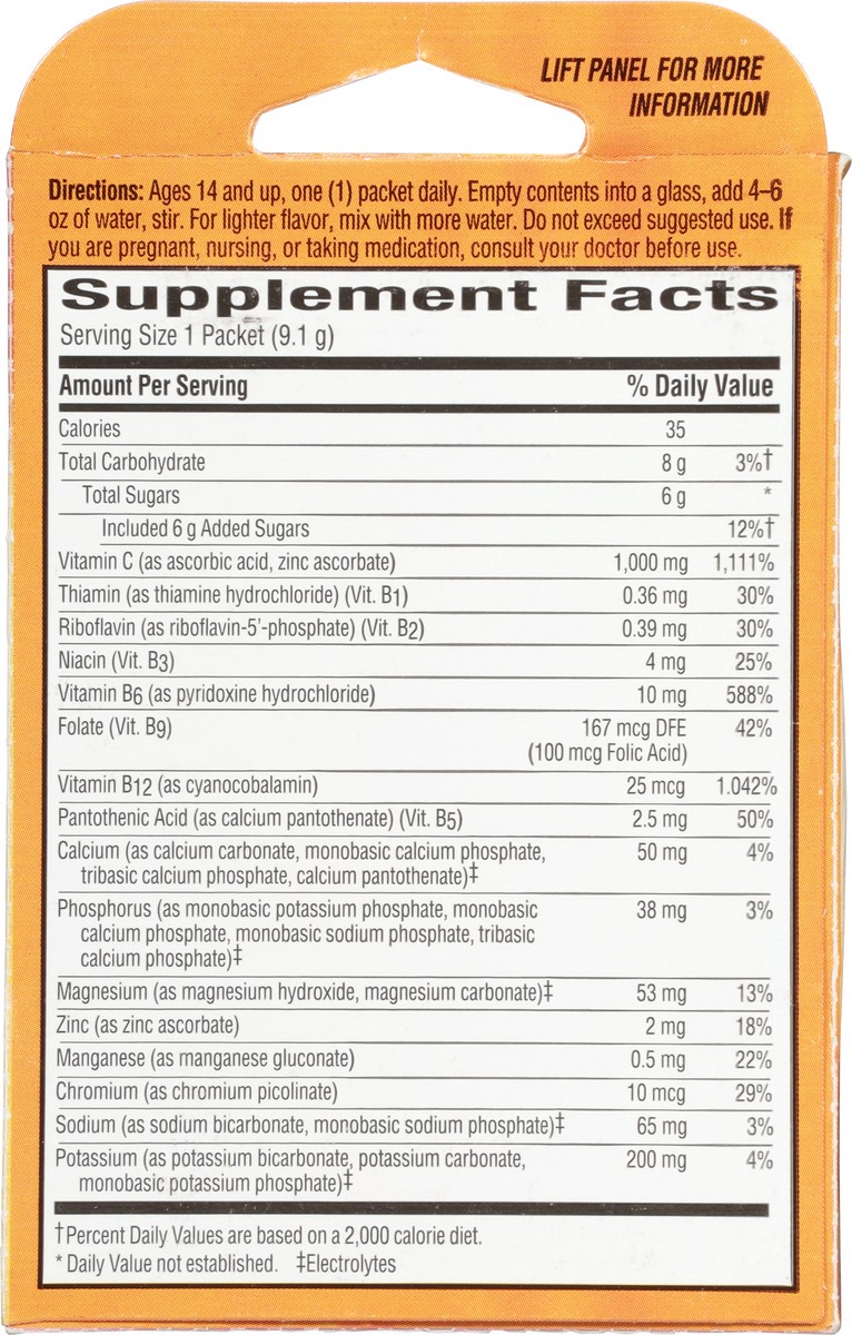 slide 3 of 12, Emergen-C 1,000 mg Daily Immune Support Super Orange Vitamin C 2 - 0.32 oz Packets, 2 ct