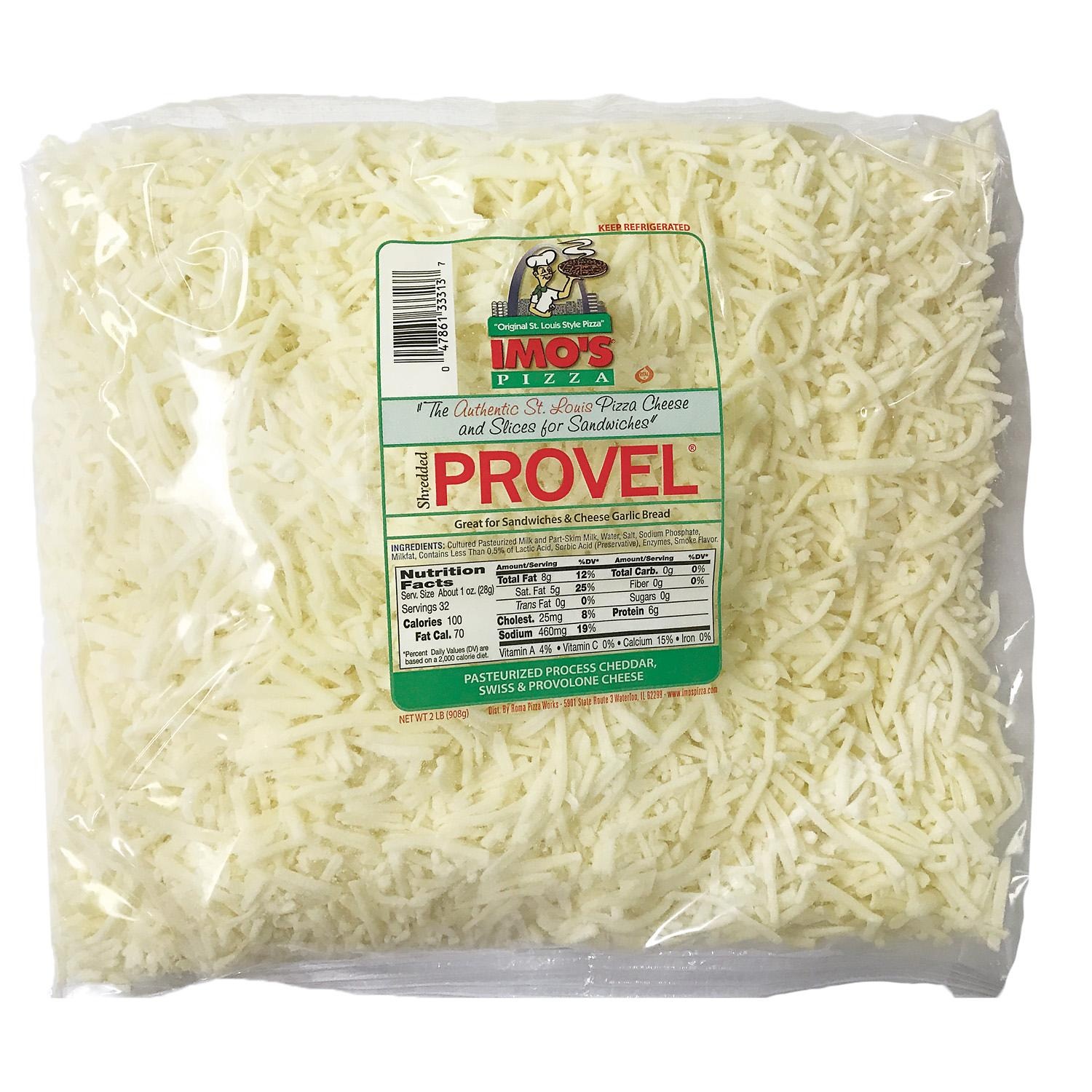 slide 1 of 1, Imo's Shredded Provel Cheese, 2 lb