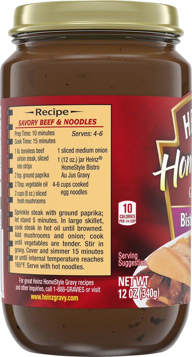 slide 3 of 9, Heinz HomeStyle Bistro Au Jus Gravy, 12 oz Jar, 12 oz