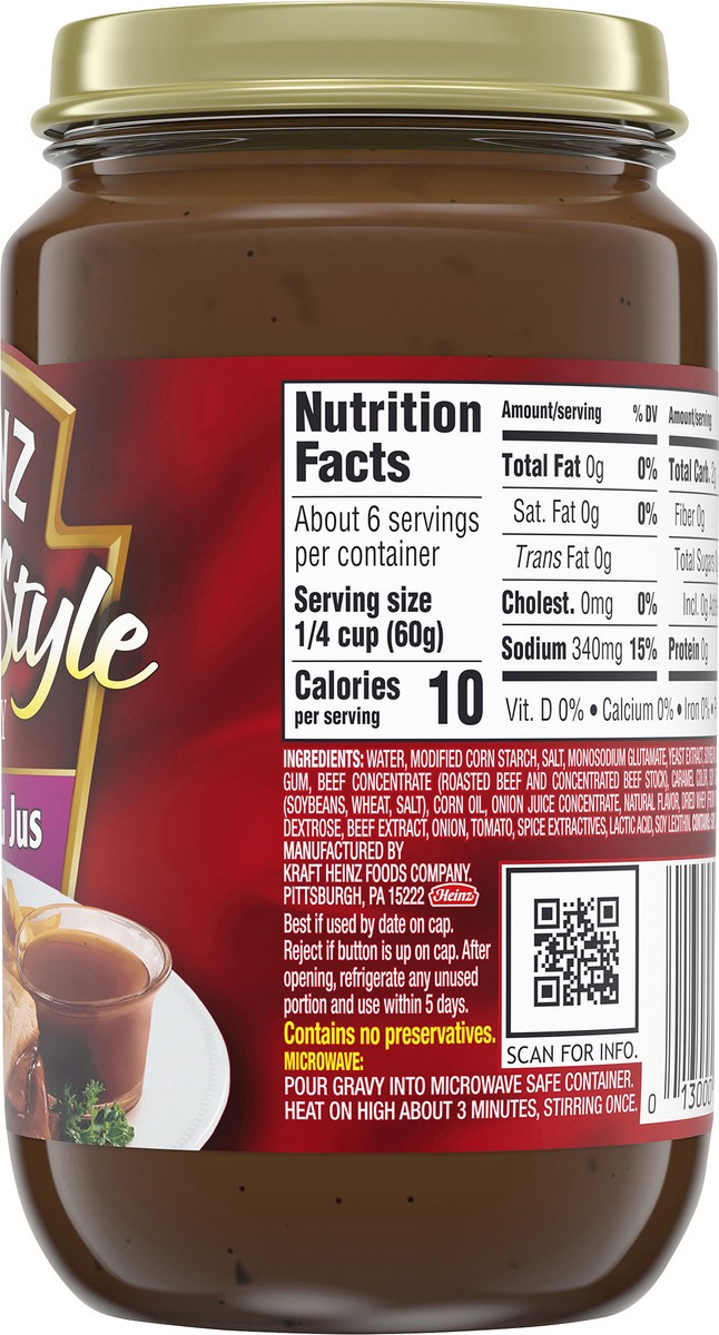 slide 5 of 9, Heinz HomeStyle Bistro Au Jus Gravy, 12 oz Jar, 12 oz